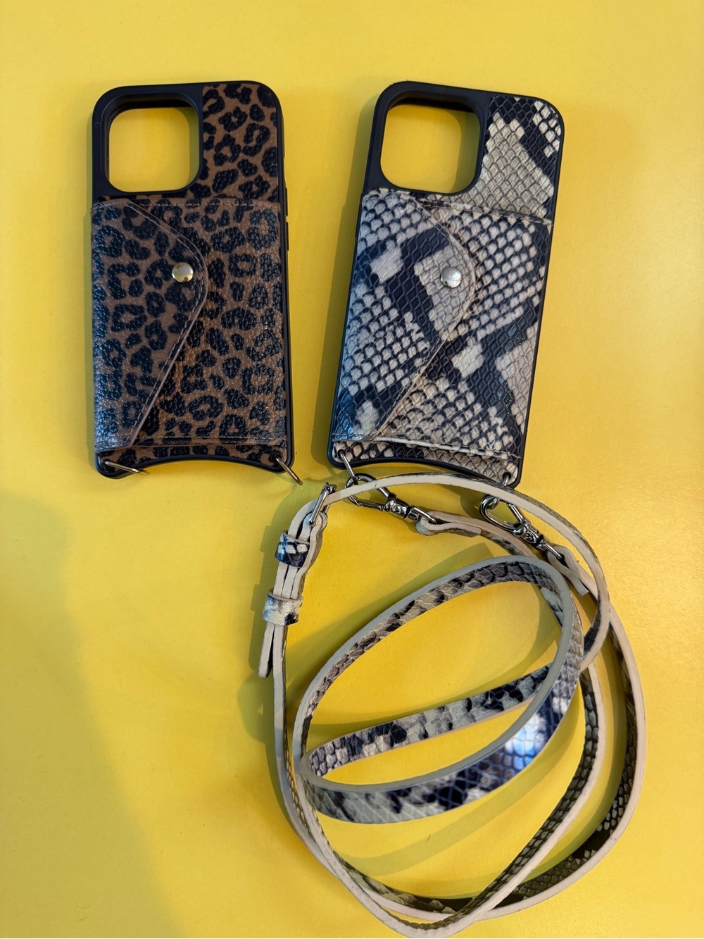 Bandolier Crossbody iPhone 13 Pro Case Bundle – Leopard & Snakeskin
